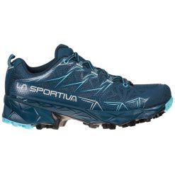 Buty trailowe damskie La Sportiva Akyra GTX. Niebieskie obuwie trekkingowe damskie La Sportiva, z materiału, bez zapięcia. Za 702.99 zł.