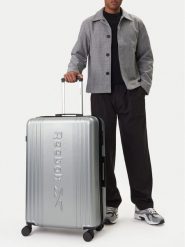 Reebok Walizka duża CEOWB-RBK-WAL-003-07-CCC-L Srebrny. Szare walizki Reebok, bez wzorów, z tworzywa sztucznego, duże. Za 349.99 zł.