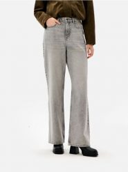 Jeansy wide leg z efektem sprania - szary. Szare jeansy damskie Sinsay. Za 59.99 zł.