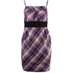 Sukienka damska Nell Ellen fioletowa. Czerwone sukienki damskie ENELL, bez wzorów, eleganckie, bez ramiączek. Za 114.99 zł.