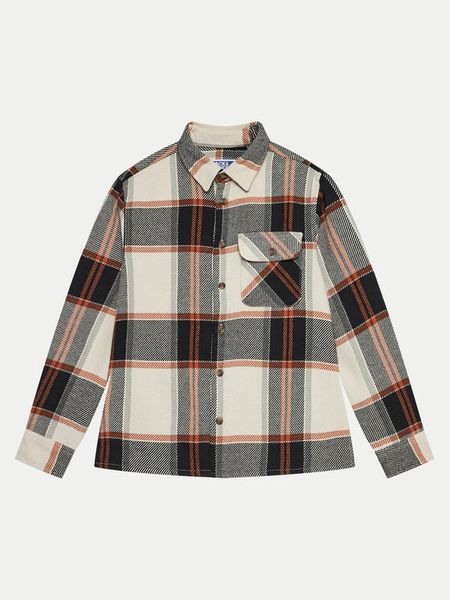 Jack & Jones Junior Koszula Darren 12260050 Beżowy Oversize. Brązowe koszule chłopięce Jack & Jones Junior, bez wzorów, z syntetyku, bez kołnierzyka, bez ramiączek. Za 109.99 zł.