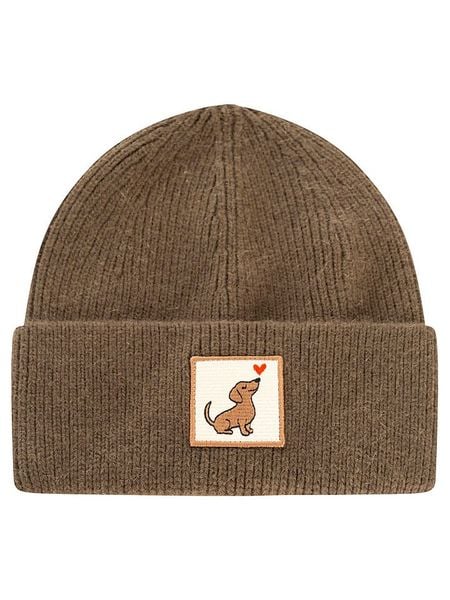 Zwillingsherz Czapka "Dachshund" w kolorze khaki rozmiar: onesize. Brązowe czapki damskie Zwillingsherz, bez wzorów, z materiału. Za 149.95 zł.
