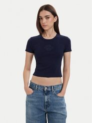 HUGO T-Shirt Delanor 50570857 Niebieski Slim Fit. Niebieskie t-shirty damskie Hugo, m, bez wzorów, z bawełny, bez kołnierzyka. Za 254.99 zł.