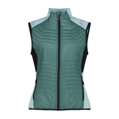 Kamizelka damska turystyczne CMP 35E6526. Zielone kamizelki damskie CMP, l, bez wzorów, bez kaptura. Za 306.50 zł.