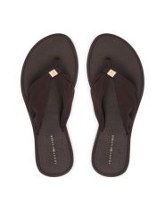 Tommy Hilfiger Japonki Th Scandi Soft Summer Sandal FW0FW09421 Brązowy. Brązowe klapki damskie Tommy Hilfiger, bez wzorów, z materiału, bez obcasa, bez zapięcia. Za 189.99 zł.