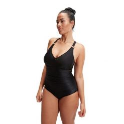 Strój kąpielowy jednoczęściowy damski na basen Speedo Shaping. Czarne stroje jednoczęściowe Speedo, bez wzorów, z meshu. W wyprzedaży za 258.50 zł.