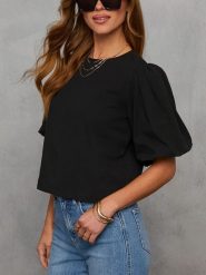 Milan Kiss Bluzka w kolorze czarnym rozmiar: S. Czarne bluzki damskie Milan Kiss, s, bez wzorów, z bawełny, bez kołnierzyka, bez ramiączek. Za 126.99 zł.