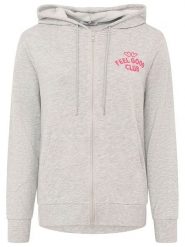 Zwillingsherz Bluza "Feel Good Club" w kolorze szarym rozmiar: L/XL. Szare bluzy damskie Zwillingsherz, l, bez wzorów, z bawełny, bez kaptura. Za 166.49 zł.