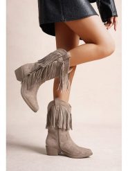 Foreverfolie Botki w kolorze beżowym rozmiar: 38. Brązowe botki damskie Foreverfolie, eleganckie, bez obcasa, bez zapięcia. Za 152.99 zł.