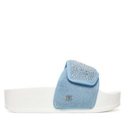 Klapki Liu Jo. Niebieskie klapki damskie Liu Jo, bez wzorów, bez obcasa, bez zapięcia. Za 179.99 zł.