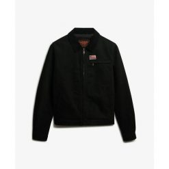 Kurtka damska Superdry Ranch. Czarne kurtki damskie Superdry, l, bez wzorów, prążkowane, bez kaptura. Za 467.30 zł.