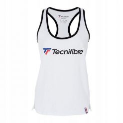Koszulka tenisowa bezrękawnik damska Tecnifibre Lady F3 Top. Białe koszulki damskie TECNIFIBRE, bez wzorów, bez kołnierzyka, bez ramiączek. Za 80.00 zł.