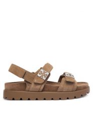 Tory Burch Sandały 180673 Beżowy. Brązowe sandały damskie Tory Burch, bez wzorów, ze skóry, bez obcasa, na płaskiej podeszwie, bez zapięcia. Za 1,644.00 zł.