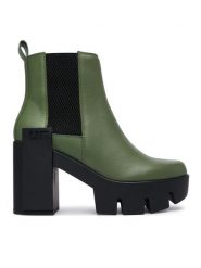 United Nude Botki Grip Chelsea Mid V 1103390416 Khaki. Brązowe botki damskie United Nude, ze skóry, bez obcasa, na słupku, bez zapięcia. Za 1,649.00 zł.