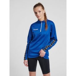 Bluza do piłki nożnej damska Hummel demi-zip hml AUTHENTIC. Niebieskie bluzy damskie Hummel, xs, bez wzorów, z poliamidu, bez kaptura. Za 166.90 zł.