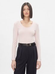 Tommy Hilfiger Bluzka WW0WW41654 Różowy Slim Fit. Czerwone bluzki damskie Tommy Hilfiger, xxl, bez wzorów, z wiskozy, bez kołnierzyka, bez ramiączek. W wyprzedaży za 179.99 zł.