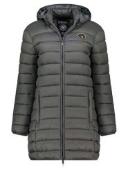 Geographical Norway Płaszcz pikowany "Atikamap" w kolorze ciemnoszarym rozmiar: L. Czarne płaszcze damskie Geographical Norway, l, bez wzorów, bez kaptura. Za 201.08 zł.