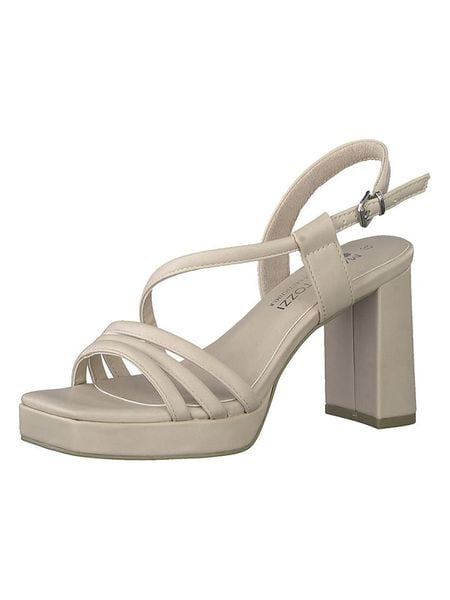 Marco Tozzi Sandały w kolorze beżowym rozmiar: 37. Brązowe sandały damskie Marco Tozzi, bez wzorów, z otwartym noskiem, bez obcasa, na koturnie, bez zapięcia. Za 159.95 zł.