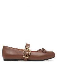 LOVE MOSCHINO Baleriny JA11091G1PIE0302 Brązowy. Brązowe balerinki damskie Love Moschino, bez wzorów, ze skóry. Za 879.99 zł.