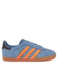 Adidas Sneakersy Gazelle JP7124 Niebieski. Niebieskie buty sportowe dziewczęce Adidas, ze skóry, bez zapięcia. Za 299.99 zł.