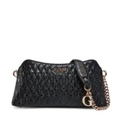 Torebka Guess. Czarne listonoszki damskie Guess, z aplikacjami, bez dodatków. Za 269.99 zł.