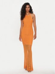 Guess Sukienka codzienna Sophie W4GK24 Z3E60 Pomarańczowy Slim Fit. Brązowe sukienki damskie Guess, z aplikacjami, z bawełny, bez ramiączek. Za 389.99 zł.