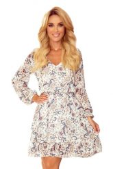 Zwiewna Sukienka w Serek Wzór w Kwiaty. Czerwone sukienki damskie NUMOCO, bez wzorów, z elastanu, wizytowe, bez ramiączek. Za 238.90 zł.