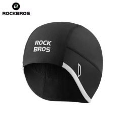 Czapka rowerowa do biegania sportowa pod kask ROCKBROS 18250007001 Termoaktywna. Czarne czapki damskie ROCKBROS, na zimę, bez wzorów, z materiału. Za 35.99 zł.