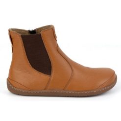 Olivier Damskie buty barefoot sztyblety z zamkiem ocieplane 1263 rude pomarańczowe. Brązowe botki damskie ze skóry, biznesowe, bez obcasa, bez zapięcia. Za 529.52 zł.