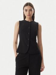 Calvin Klein Kamizelka LV044G414G Czarny Regular Fit. Czarne kamizelki damskie Calvin Klein, bez wzorów, z syntetyku, bez kaptura. Za 489.99 zł.