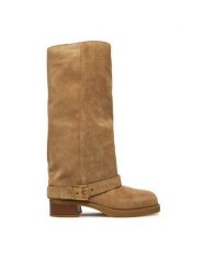MICHAEL Michael Kors Kozaki 40F5COFB5S Beżowy. Brązowe kozaki damskie MICHAEL Michael Kors, ze skóry, bez obcasa, na płaskiej podeszwie, bez zapięcia. Za 1,779.00 zł.