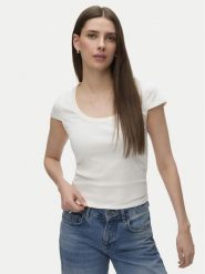 Vero Moda T-Shirt Chloe 10344953 Biały Slim Fit. Białe t-shirty damskie Vero Moda, xs, bez wzorów, z bawełny, bez kołnierzyka. Za 69.99 zł.