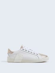 Pepe Jeans FOOTWEAR Sneakersy w kolorze biało-różowozłotym rozmiar: 37. Białe obuwie sportowe damskie Pepe Jeans FOOTWEAR, z jeansu, bez zapięcia. Za 175.67 zł.