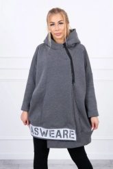 Bluza ocieplana z suwakiem grafitowa. Szare bluzy damskie KESI, l, bez wzorów, z bawełny, bez kaptura. Za 278.10 zł.