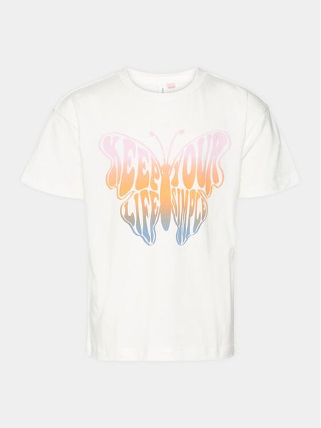 Vero Moda Girl T-Shirt Love Kelly 10303731 Biały Regular Fit. Białe koszulki i t-shirty dziewczęce Vero Moda Girl, bez wzorów, z bawełny, bez kołnierzyka, bez ramiączek. Za 59.99 zł.
