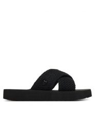 LOVE MOSCHINO Klapki JA28324G0OJQC000 Czarny. Czarne klapki damskie Love Moschino, bez wzorów, z materiału, bez obcasa, bez zapięcia. Za 659.99 zł.