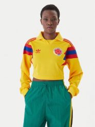 Adidas Bluzka Columbia Reconstructed Bringback KE2299 Żółty Regular Fit. Żółte bluzki damskie Adidas, m, bez wzorów, z syntetyku, bez kołnierzyka, bez ramiączek. Za 399.99 zł.