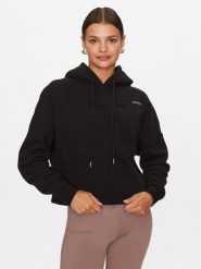Guess Bluza V3BQ10 KBXX1 Czarny Regular Fit. Czarne bluzy damskie Guess, xxs, z aplikacjami, z bawełny, bez kaptura. Za 199.99 zł.