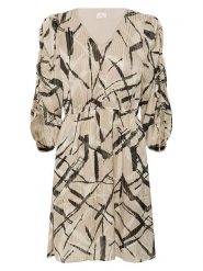 Kaffe Sukienka w kolorze beżowo-brązowym rozmiar: 46. Brązowe sukienki damskie Kaffe, bez wzorów, bez ramiączek. Za 165.99 zł.