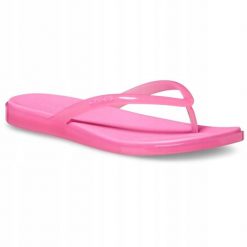 Japonki Dla Dorosłych Crocs Miami Jelly Round Toe Flip. Szare klapki damskie Crocs, bez wzorów, z materiału, bez obcasa, bez zapięcia. Za 169.99 zł.