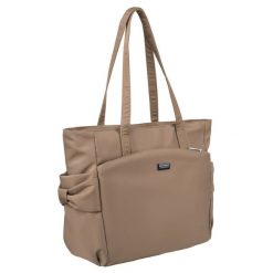 Shopper beżowy Peterson PTN CTY-15. Brązowe shopper bag Peterson, bez wzorów, ze skóry ekologicznej, bez dodatków. Za 89.99 zł.