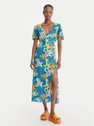 Billabong Sukienka letnia Jet Set EBJWD00134 Niebieski Regular Fit. Niebieskie sukienki damskie Billabong, bez wzorów, z wiskozy, bez ramiączek. Za 339.99 zł.