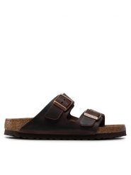 Birkenstock Klapki Arizona Bs 0452763 Brązowy. Brązowe klapki damskie Birkenstock, bez wzorów, z nubiku, bez obcasa, bez zapięcia. Za 419.00 zł.