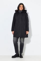 Damskie Kurtka funkcyjna HYPRAR wodoodporna kaptur. Czarne kurtki damskie Ulla Popken, plus size, bez wzorów, z materiału, z kapturem. Za 639.99 zł.
