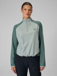 4F Bluza trekkingowa regular szybkoschnąca damska - turkusowa S. Niebieskie bluzy damskie 4F, l, bez wzorów, z materiału, bez kaptura. Za 199.99 zł.
