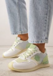 Żółte Casualowe Sneakersy z Ozdobnymi Przeszyciami Chlylee. Żółte obuwie sportowe damskie Born2be, z jeansu, bez zapięcia, na fitness i siłownię. Za 99.99 zł.