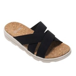 Sandały Damskie Cassie Leopard Pattern. Czarne sandały damskie Regatta, bez wzorów, bez obcasa, bez zapięcia. Za 198.99 zł.