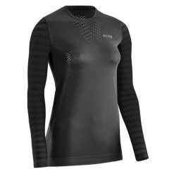 Koszulka do biegania Ultralight z długim rękawem CEP damska. Czarne koszulki damskie CEP, l, bez wzorów, bez kołnierzyka, bez ramiączek. Za 219.00 zł.
