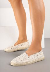 Beżowe Plecione Espadryle Vices z Kwiatowym Motywem z Ażurowymi Wycięciami Honavia. Brązowe espadryle damskie Renee, z jeansu, bez zapięcia, tenisowe. Za 44.99 zł.