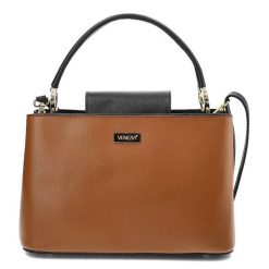 Brązowa Torebka Damska Stylowy Kuferek Venezia. Brązowe kuferki damskie Venezia, bez wzorów, ze skóry, na ramię, bez dodatków. Za 469.00 zł.